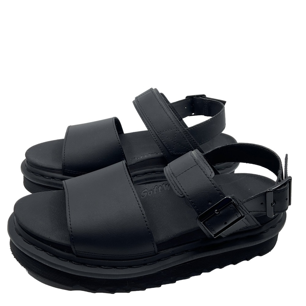Dr. Martens‎ Black Double-Strap Platform Sandals
